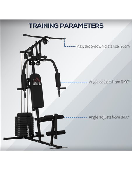 HOMCOM Multifunction Home Gym Machine, with 45kg Weight Stacks, for Strength Training A91-176 - pic 72174 | FastDaddyshop