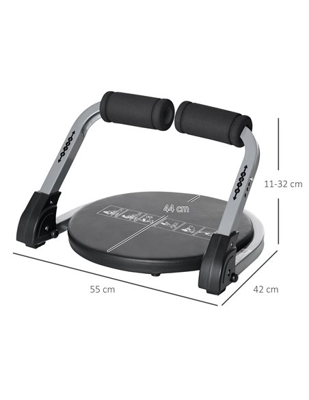 HOMCOM Abs Trainer, Ab Machine, Abs Workout Equipment, Whole Body Exercise Equipment for Home Gym A91-230V00BK - pic 72189 | FastDaddyshop