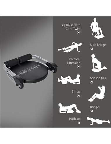 HOMCOM Abs Trainer, Ab Machine, Abs Workout Equipment, Whole Body Exercise Equipment for Home Gym A91-230V00BK