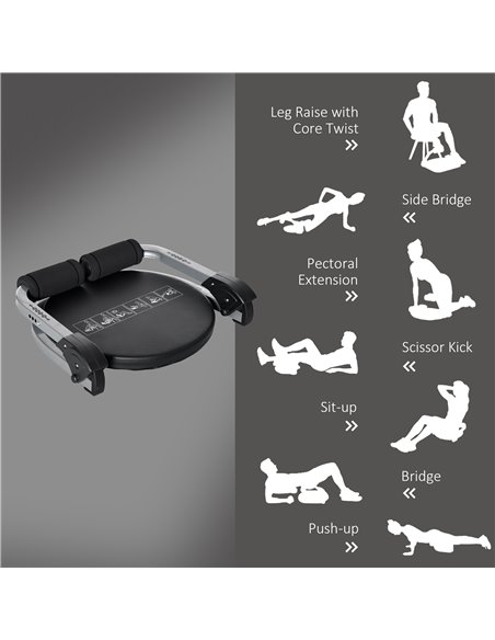 HOMCOM Abs Trainer, Ab Machine, Abs Workout Equipment, Whole Body Exercise Equipment for Home Gym A91-230V00BK - pic 72191 | FastDaddyshop