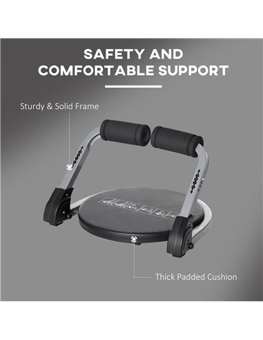 HOMCOM Abs Trainer, Ab Machine, Abs Workout Equipment, Whole Body Exercise Equipment for Home Gym A91-230V00BK