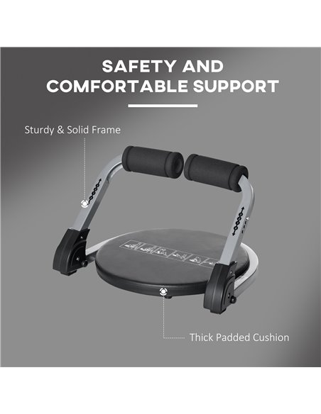 HOMCOM Abs Trainer, Ab Machine, Abs Workout Equipment, Whole Body Exercise Equipment for Home Gym A91-230V00BK - pic 72192 | FastDaddyshop