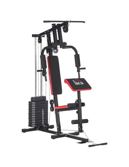 HOMCOM Multi Gym with Weights, Multifunction Home Gym Machine, Black A91-178RD - pic 72196 | FastDaddyshop