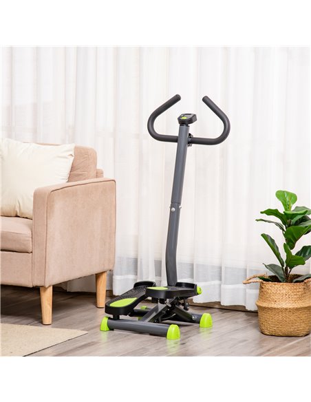 HOMCOM Adjustable Stepper Aerobic Ab Exercise Fitness Workout Machine with LCD Screen & Handlebars, Grey A90-263GY - pic 72206 | FastDaddyshop