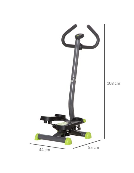 HOMCOM Adjustable Stepper Aerobic Ab Exercise Fitness Workout Machine with LCD Screen & Handlebars, Grey A90-263GY - pic 72207 | FastDaddyshop