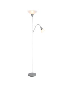 HOMCOM Modern Floor Reading Lamp 179.5cm, Silver and White B31-188V70
