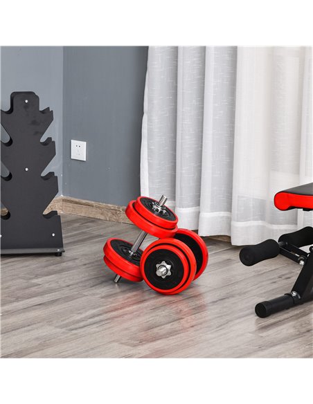 HOMCOM Adjustable Dumbbell & Barbell Set, 20KGS, Strength Training, Muscle Exercise, Fitness Plate, Bar Clamp, Home Gym, Sports  - pic 72296 | FastDaddyshop