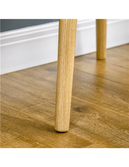 HOMCOM Modern Dressing Table with Large Mirror and Storage Drawer, Compact Vanity Table for Bedroom, Natural - pic 7231 | FastDaddyshop