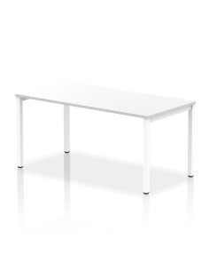 Dynamic Evolve Plus 1600mm Single Starter Office Bench Desk White Top White Frame BE106