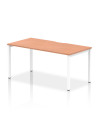 Dynamic Evolve Plus 1600mm Single Starter Office Bench Desk Beech Top White Frame BE108