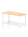 Dynamic Evolve Plus 1600mm Single Starter Office Bench Desk Maple Top White Frame BE109