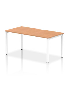 Dynamic Evolve Plus 1600mm Single Starter Office Bench Desk Oak Top White Frame BE110