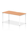 Dynamic Evolve Plus 1600mm Single Starter Office Bench Desk Oak Top White Frame BE110