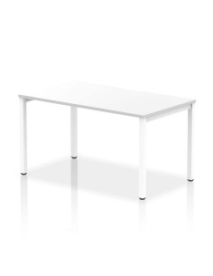 Dynamic Evolve Plus 1400mm Single Starter Office Bench Desk White Top White Frame BE111