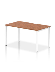 Dynamic Evolve Plus 1400mm Single Starter Office Bench Desk Walnut Top White Frame BE112