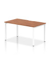 Dynamic Evolve Plus 1400mm Single Starter Office Bench Desk Walnut Top White Frame BE112