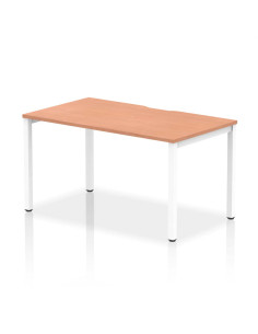 Dynamic Evolve Plus 1400mm Single Starter Office Bench Desk Beech Top White Frame BE113