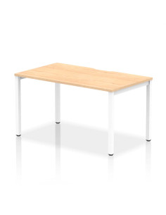 Dynamic Evolve Plus 1400mm Single Starter Office Bench Desk Maple Top White Frame BE114