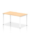 Dynamic Evolve Plus 1400mm Single Starter Office Bench Desk Maple Top White Frame BE114