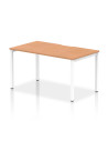 Dynamic Evolve Plus 1400mm Single Starter Office Bench Desk Oak Top White Frame BE115