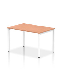 Dynamic Evolve Plus 1200mm Single Starter Office Bench Desk Beech Top White Frame BE118