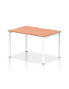Dynamic Evolve Plus 1200mm Single Starter Office Bench Desk Beech Top White Frame BE118