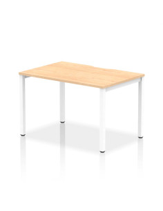 Dynamic Evolve Plus 1200mm Single Starter Office Bench Desk Maple Top White Frame BE119