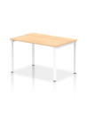 Dynamic Evolve Plus 1200mm Single Starter Office Bench Desk Maple Top White Frame BE119