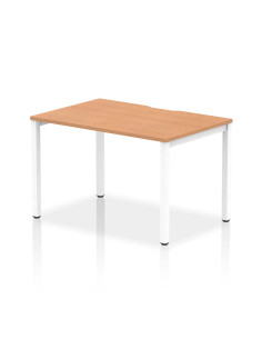 Dynamic Evolve Plus 1200mm Single Starter Office Bench Desk Oak Top White Frame BE120