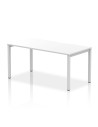 Dynamic Evolve Plus 1600mm Single Starter Office Bench Desk White Top Silver Frame BE126
