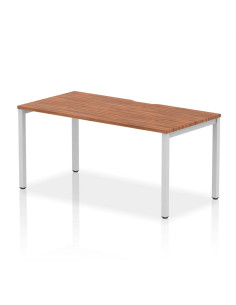 Dynamic Evolve Plus 1600mm Single Starter Office Bench Desk Walnut Top Silver Frame BE127