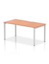 Dynamic Evolve Plus 1600mm Single Starter Office Bench Desk Beech Top Silver Frame BE128