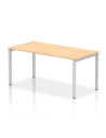 Dynamic Evolve Plus 1600mm Single Starter Office Bench Desk Maple Top Silver Frame BE129
