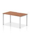 Dynamic Evolve Plus 1400mm Single Starter Office Bench Desk Walnut Top Silver Frame BE132