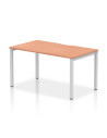 Dynamic Evolve Plus 1400mm Single Starter Office Bench Desk Beech Top Silver Frame BE133