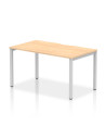 Dynamic Evolve Plus 1400mm Single Starter Office Bench Desk Maple Top Silver Frame BE134