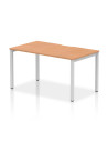 Dynamic Evolve Plus 1400mm Single Starter Office Bench Desk Oak Top Silver Frame BE135