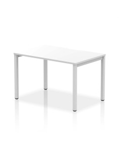 Dynamic Evolve Plus 1200mm Single Starter Office Bench Desk White Top Silver Frame BE136