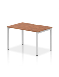 Dynamic Evolve Plus 1200mm Single Starter Office Bench Desk Walnut Top Silver Frame BE137