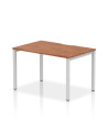 Dynamic Evolve Plus 1200mm Single Starter Office Bench Desk Walnut Top Silver Frame BE137