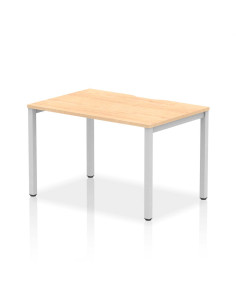 Dynamic Evolve Plus 1200mm Single Starter Office Bench Desk Maple Top Silver Frame BE139