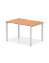 Dynamic Evolve Plus 1200mm Single Starter Office Bench Desk Oak Top Silver Frame BE140