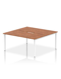 Dynamic Evolve Plus 1600mm B2B 2 Person Office Bench Desk Walnut Top White Frame BE147
