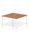 Dynamic Evolve Plus 1600mm B2B 2 Person Office Bench Desk Walnut Top White Frame BE147