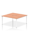 Dynamic Evolve Plus 1600mm B2B 2 Person Office Bench Desk Beech Top White Frame BE148