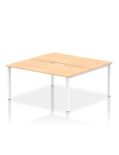 Dynamic Evolve Plus 1600mm B2B 2 Person Office Bench Desk Maple Top White Frame BE149