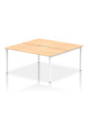 Dynamic Evolve Plus 1600mm B2B 2 Person Office Bench Desk Maple Top White Frame BE149
