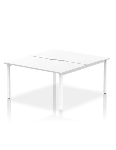 Dynamic Evolve Plus 1400mm B2B 2 Person Office Bench Desk White Top White Frame BE151