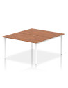 Dynamic Evolve Plus 1400mm B2B 2 Person Office Bench Desk Walnut Top White Frame BE152
