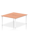 Dynamic Evolve Plus 1400mm B2B 2 Person Office Bench Desk Beech Top White Frame BE153